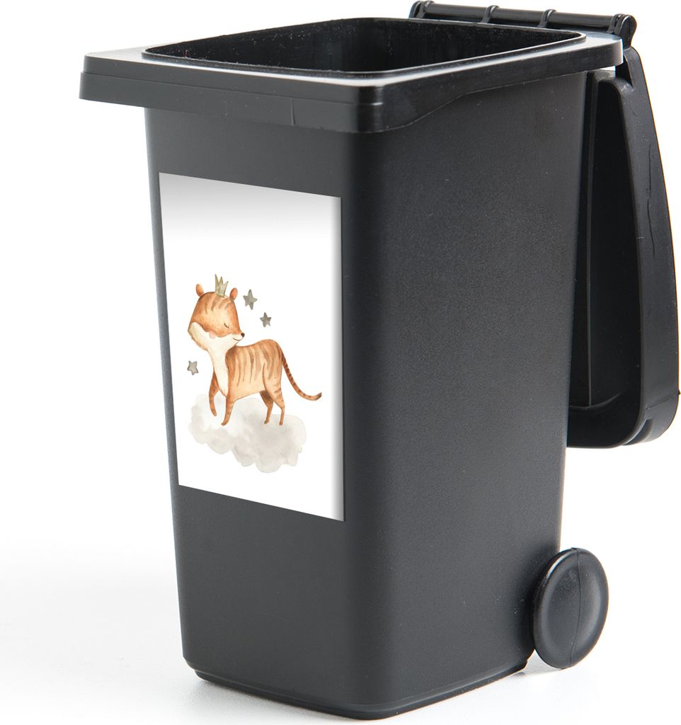 MuchoWow Mülltonnenaufkleber Fuchs - Tier - Sterne 40x60 cm - Mültonnen-sticker - Sticker - Aufkleber für die Mülltonne