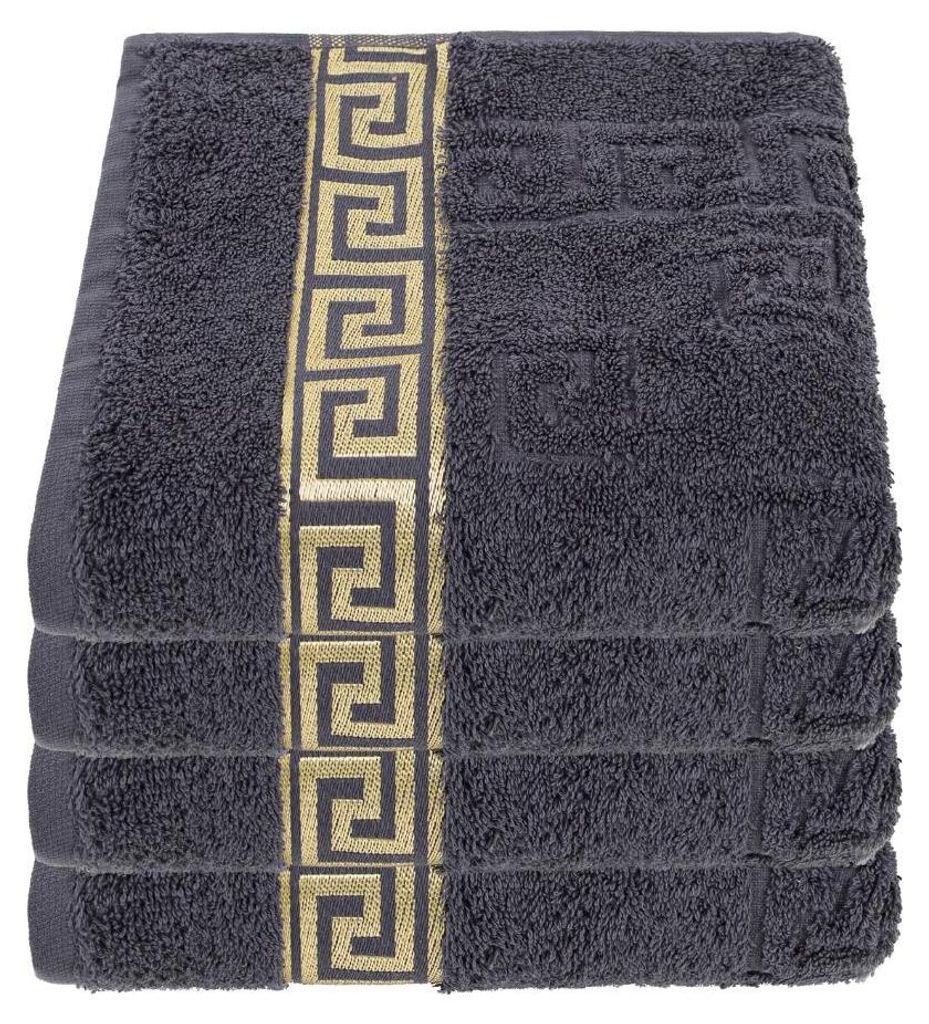Luxus Medusa Handtücher 4er Set 50x90 cm - Anthrazit / Produktbild 