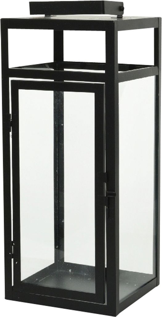 Laterne - Schwarz - 14 x 34 cm - Eisen - Glas - mit Produktbild 1