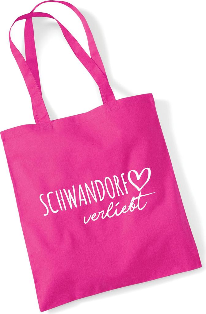 Huuraa Jutebeutel Schwandorf verliebt 10 Liter Fuchsia Baumwolle Tasche Geschenkidee