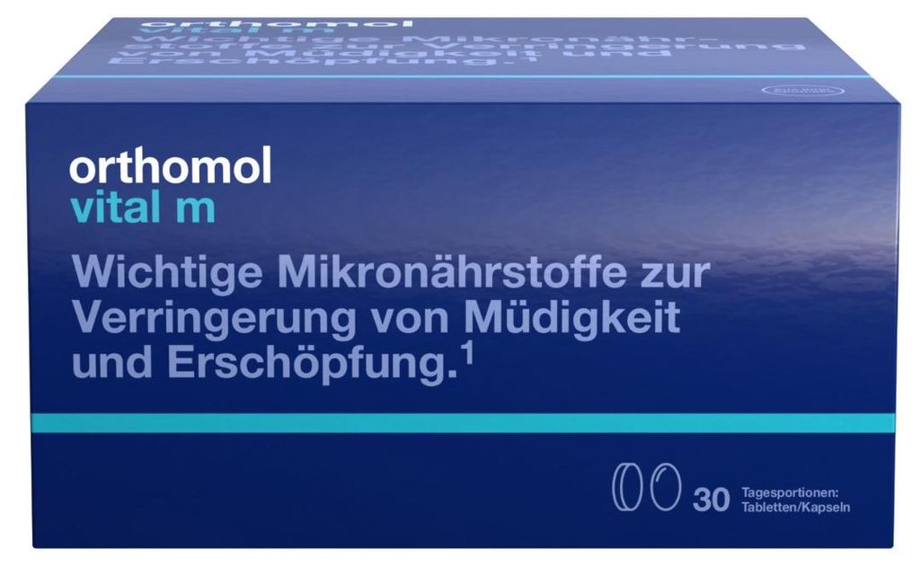 Orthomol Vital m - Mikronährstoffe für Männer - bei Müdigkeit - mit B-Vitaminen, Omega-3-Fettsäuren und Magnesium - Tabletten/Kapseln, 30 St. ...