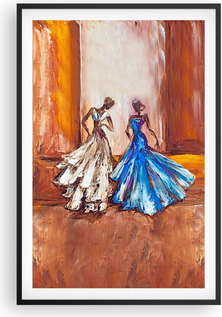Gerahmtes Poster - Schwarzer Rahmen - Frauen Kleider Öl - 61x91,5 cm - Wand Bild - Wanddeko - Wandbilder - Kunstposter - Wandposter - Bilderrahmen...