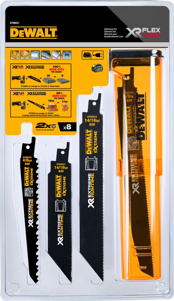 DEWALT XR EXTREME Säbelsägeblatt Set 8-tlg. Produktbild 