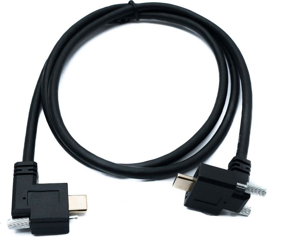 SYSTEM-S USB 3.1 Gen 2 Kabel 100 cm Typ C Stecker zu Stecker Single Double Screw 2x Winkel Up Down 10 Gbit/s