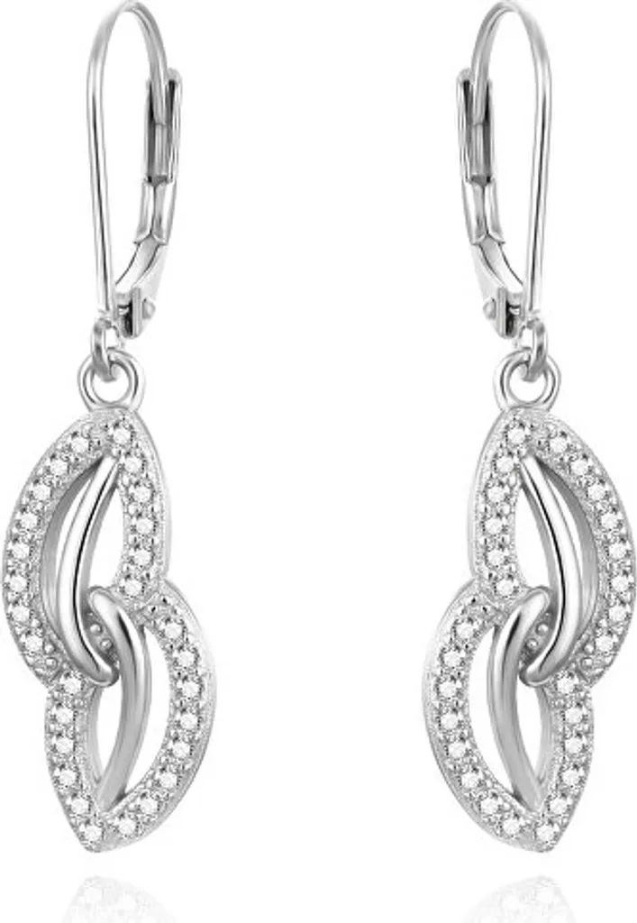 Boucles d'oreilles en argent et zirconium AGUC3504 - Bijoux discrets