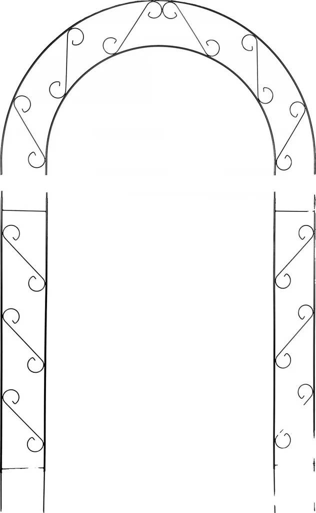 Arche de jardin en métal noir - Support vertical pour rosiers grimpants