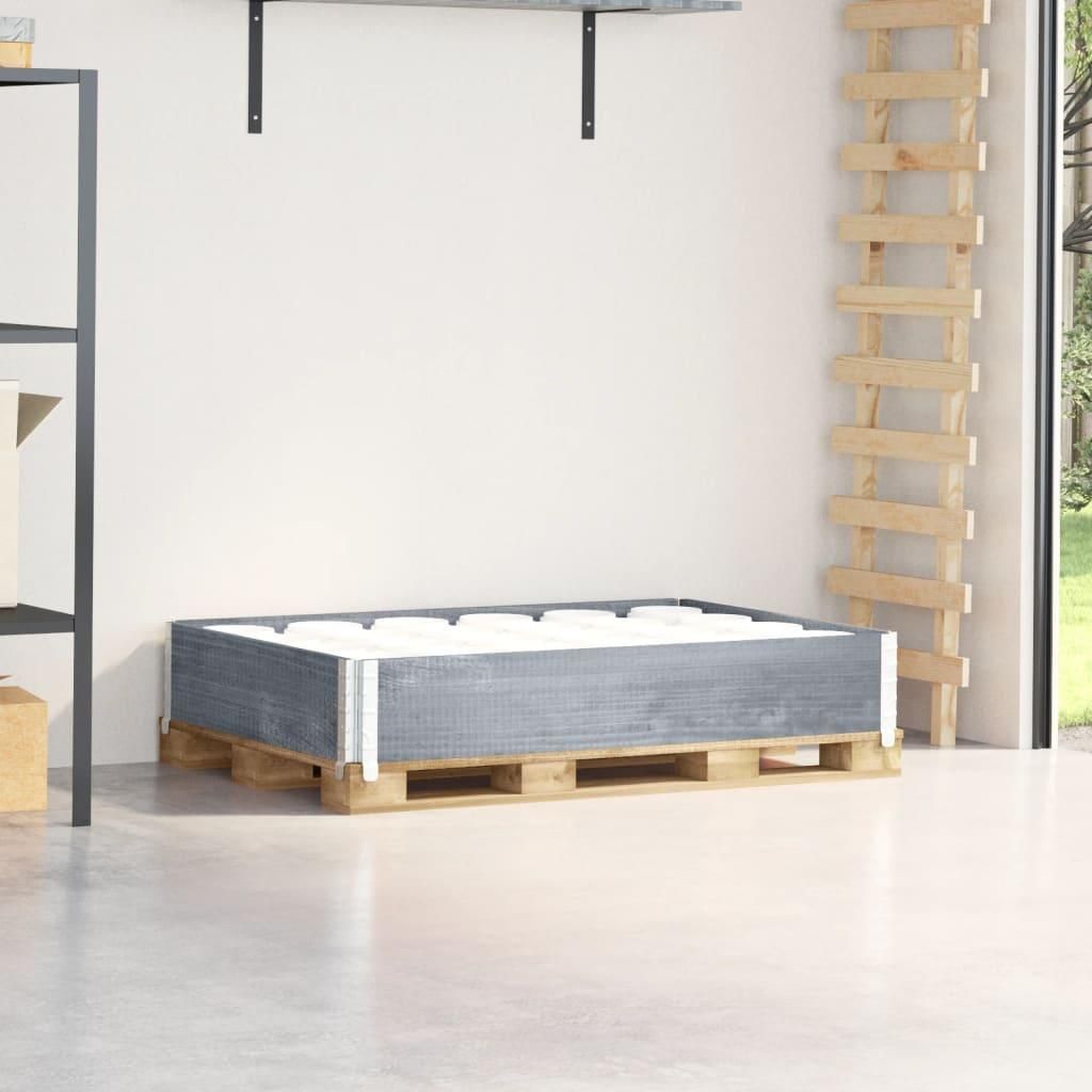 vidaXL Paletten-Aufsatzrahmen Grau 120x80 cm Massivholz Kiefer