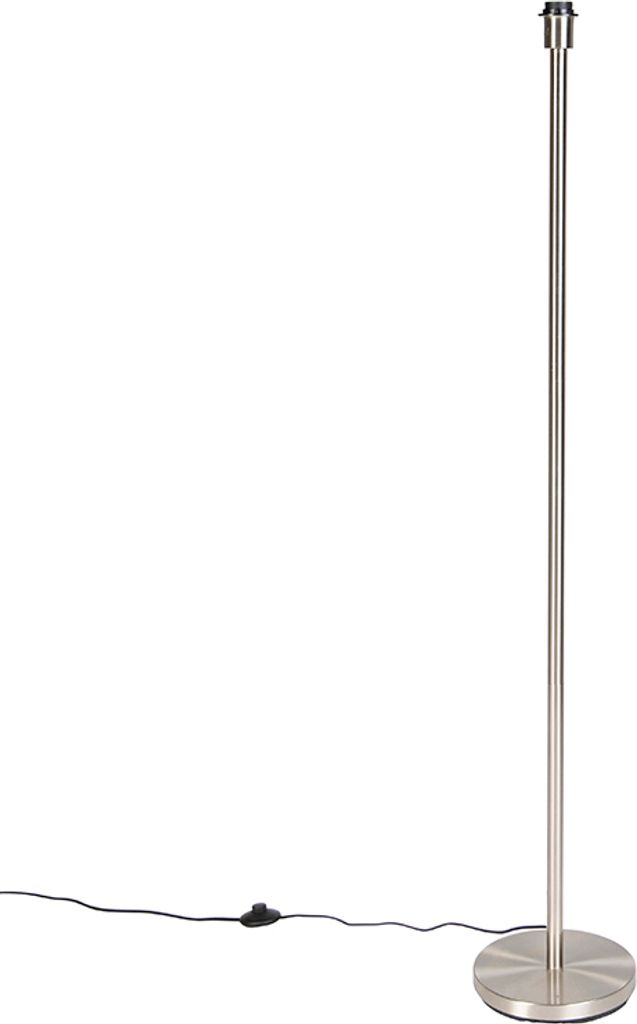 QAZQA - Moderne Stehleuchte I Stehlampe I Standleuchte I Lampe I Leuchte Stahl I Silber I nickel matt ohne Schirm - Simplo I Wohnzimmer I Schlafzim...