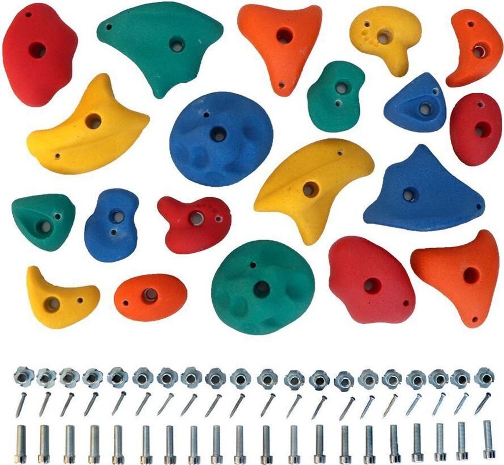 20er Set Klettersteine Mix Klettergriffe Kletterwand Produktbild 