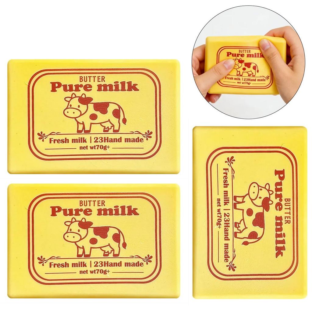 3 Stück Butter Squishy Slow Rising, Quetschspielzeug, Weiches Anti Stress Knautschspielzeug, Butter Block Squishy Stressabbau Spielzeug