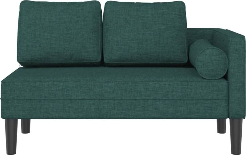 Langlebige Chaiselongue mit Kissen Dunkelgrün Stoff - Möbel589340 - Recamieren