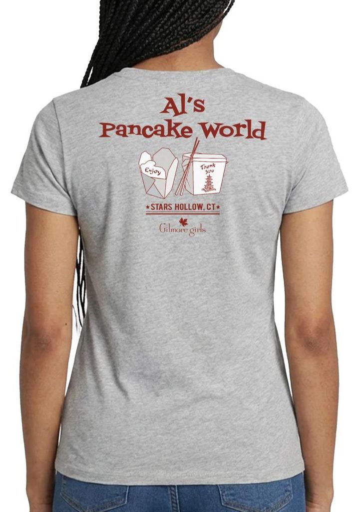 Spreadshirt Gilmore Girls Al's Pancake World Design Frauen T-Shirt, S, Grau meliert