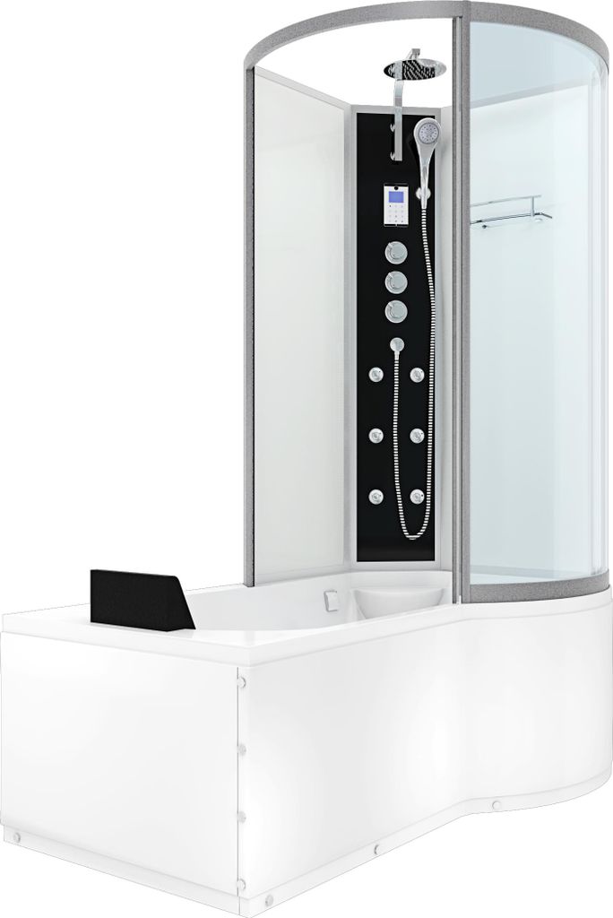 Kombination Badewanne Dusche K50-L03 Duschtempel 170x100 cm