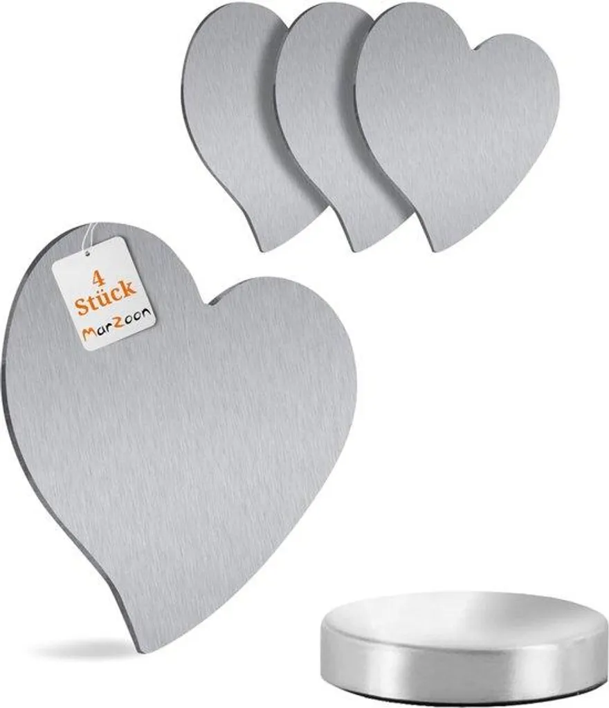 Lests de nappe magnétiques en inox gris argenté pack de 4 unités