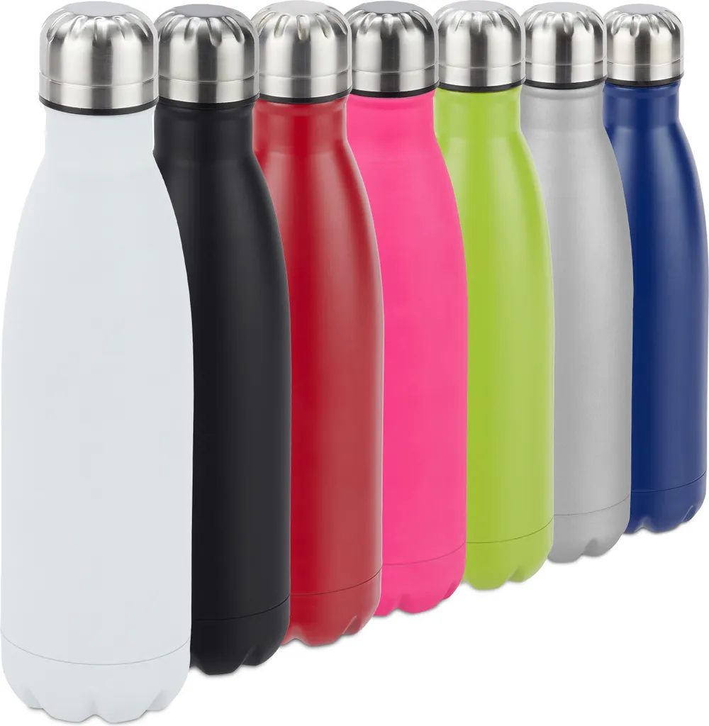 Set 9 Borracce Sportive Relaxdays Inox - Bianco Opaco Anti-Perdita