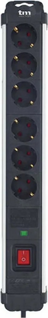 Multiprise 6 Prises Aluminium avec Interrupteur et Parasurtenseur TM