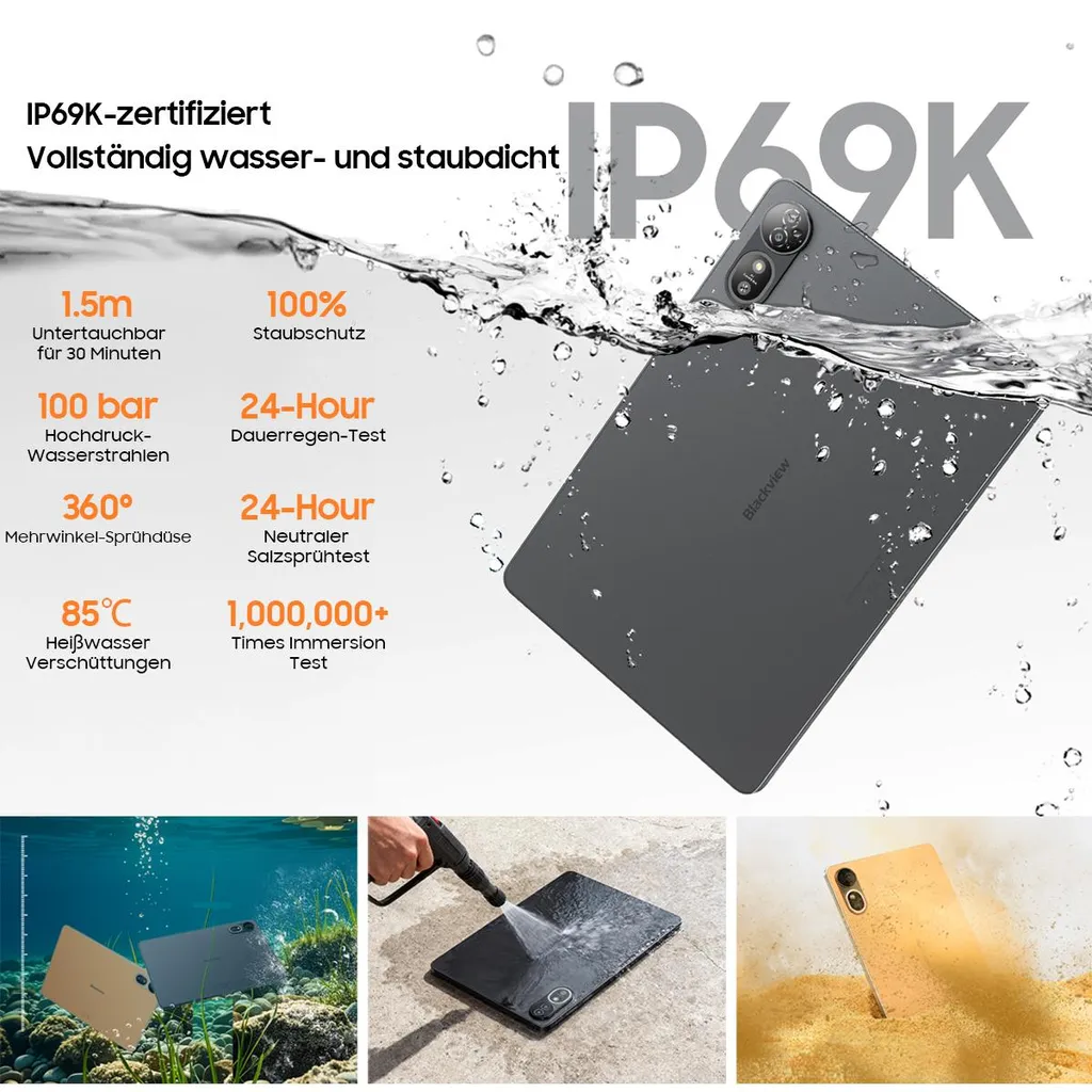 Tablette antichoc Blackview MEGA 12 pour éviter les pannes en extérieur - 10