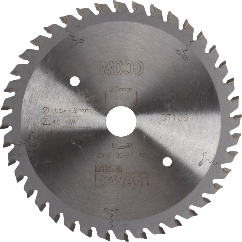 Pack DEWALT 5 Lames de Scie 165x20mm 40 Dents WZ pour Finition du Bois