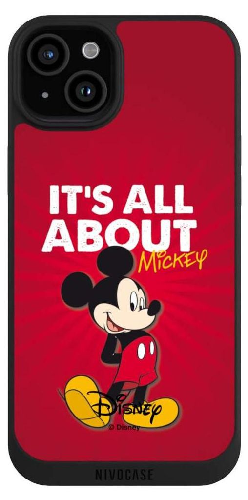 NIVOCASE Handyhülle für Apple iPhone 15 Plus Hülle NIVOpure Case Schwarz Disney Maus Offizielles Lizenzprodukt