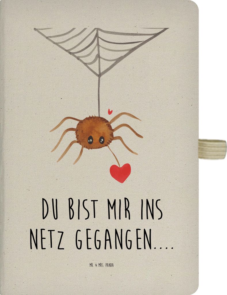 Mr. & Mrs. Panda notizbuch Spinne Agathe Liebe - Transparent - Geschenk, Kladde, Journal, Liebesbeweis, Reisetagebuch, Tagebuch, Verliebt, Liebesge...
