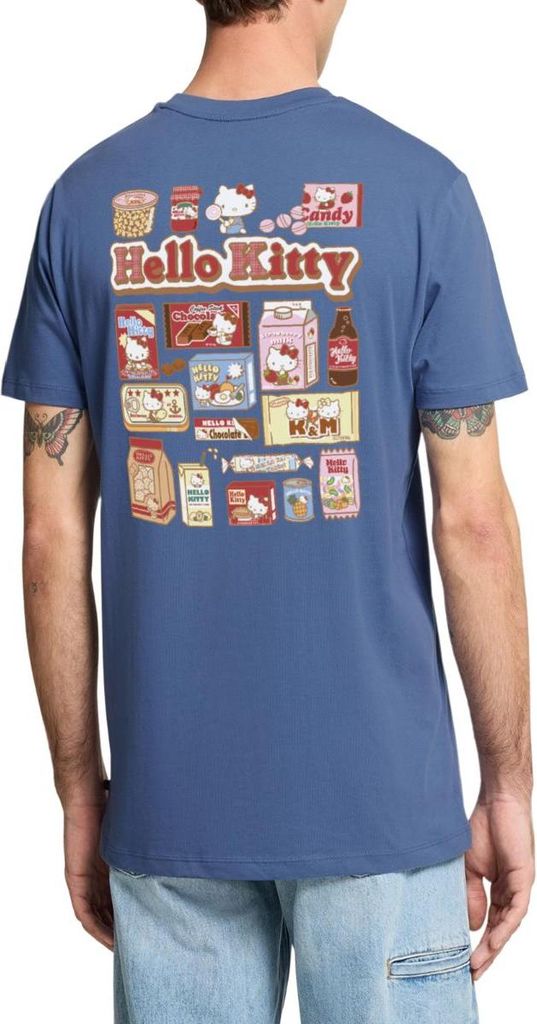 Spreadshirt Hello Kitty Snack Collage Männer Premium T-Shirt, XL, Taubenblau