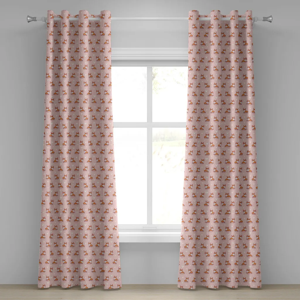 Rideau Corgi anti-regards orange 280x175 cm pour déco intérieure vive