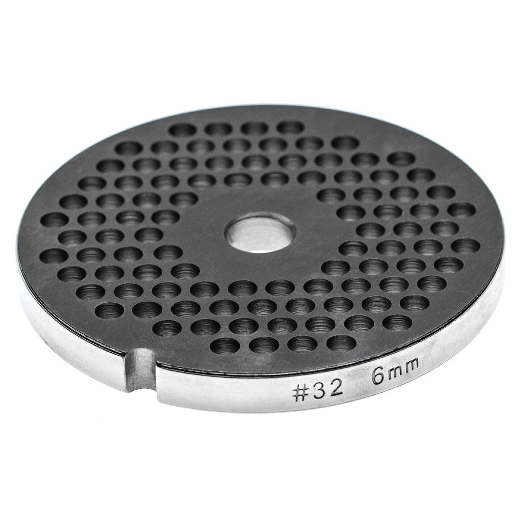vhbw Lochscheibe Gr. 32 kompatibel mit KBS Fleischwolf - Lochdurchmesser 6mm, 13,4mm Bohrung, Edelstahl