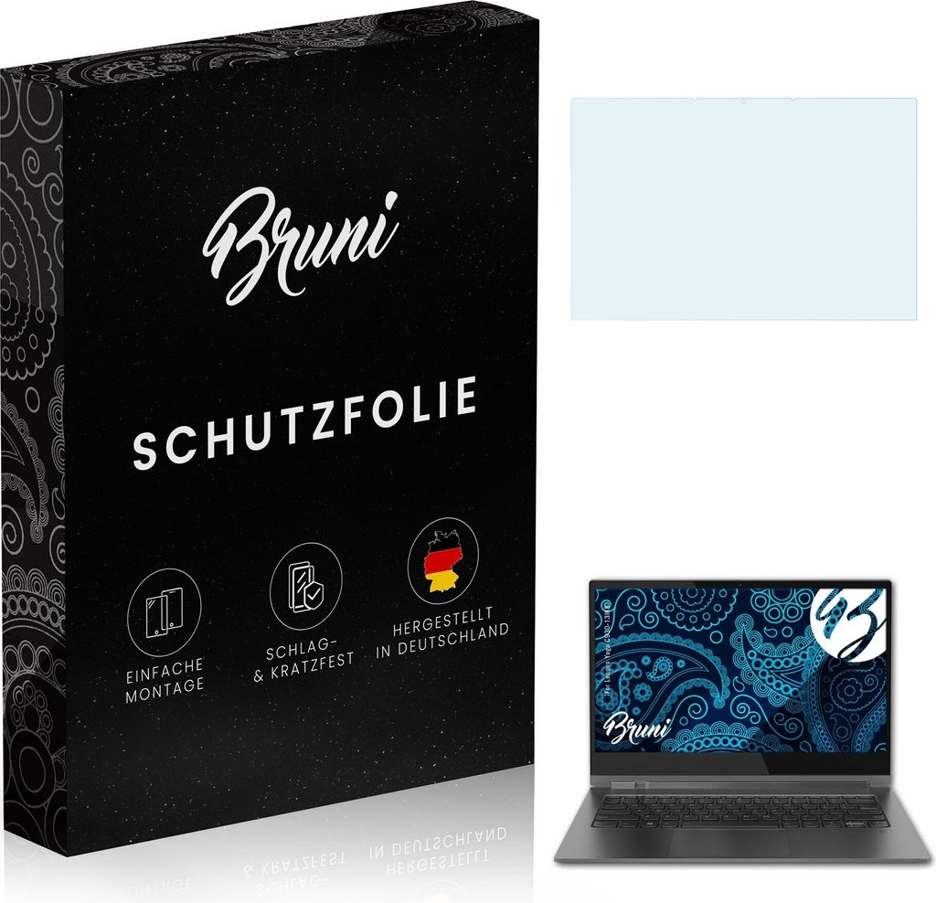 Bruni Basics-Clear 2x Schutzfolie kompatibel mit Lenovo Yoga C930-13IKB Folie