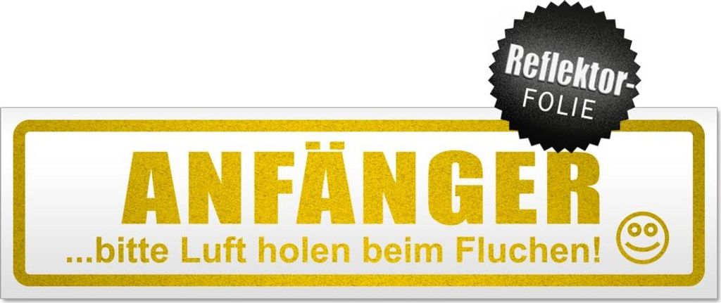 Anfänger - bitte Luft holen Magnetschild Schild magnetisch