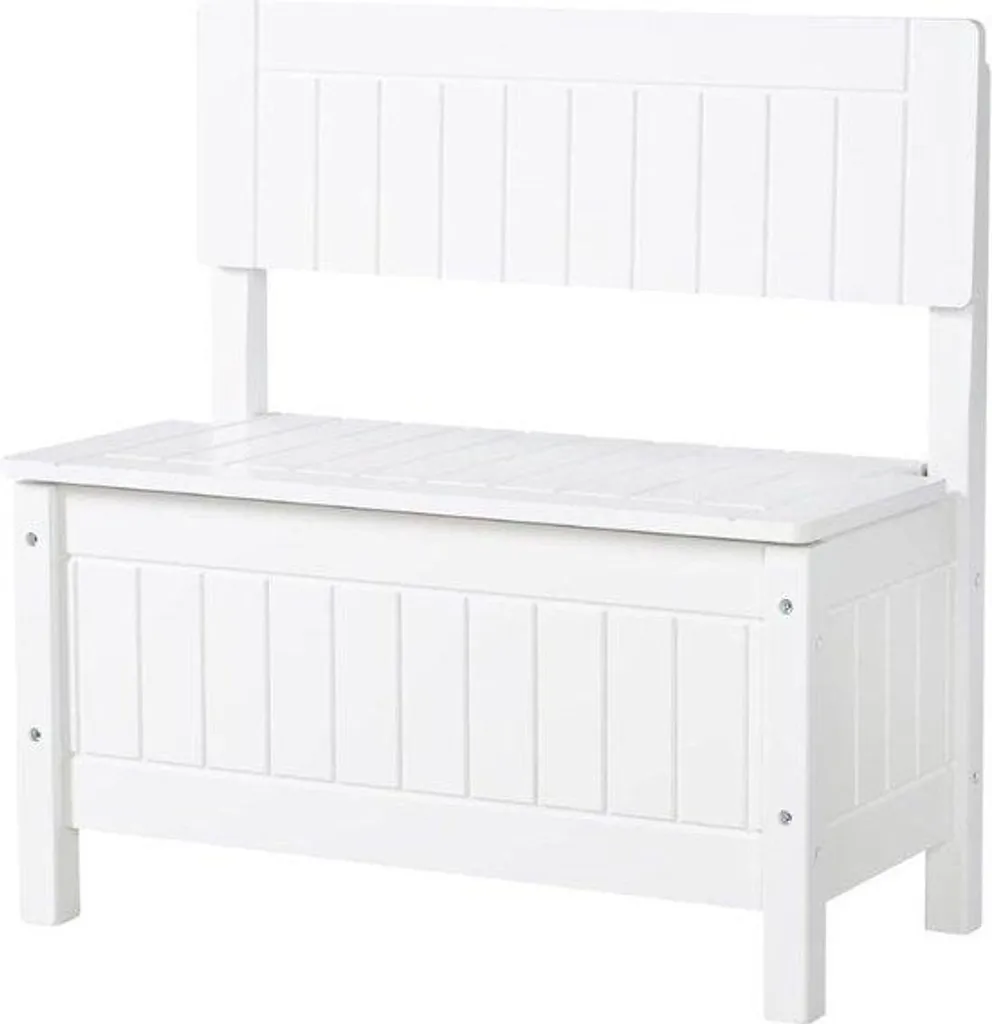 Coffre de rangement enfant et banc d'assise blanc 59 cm style scandinave