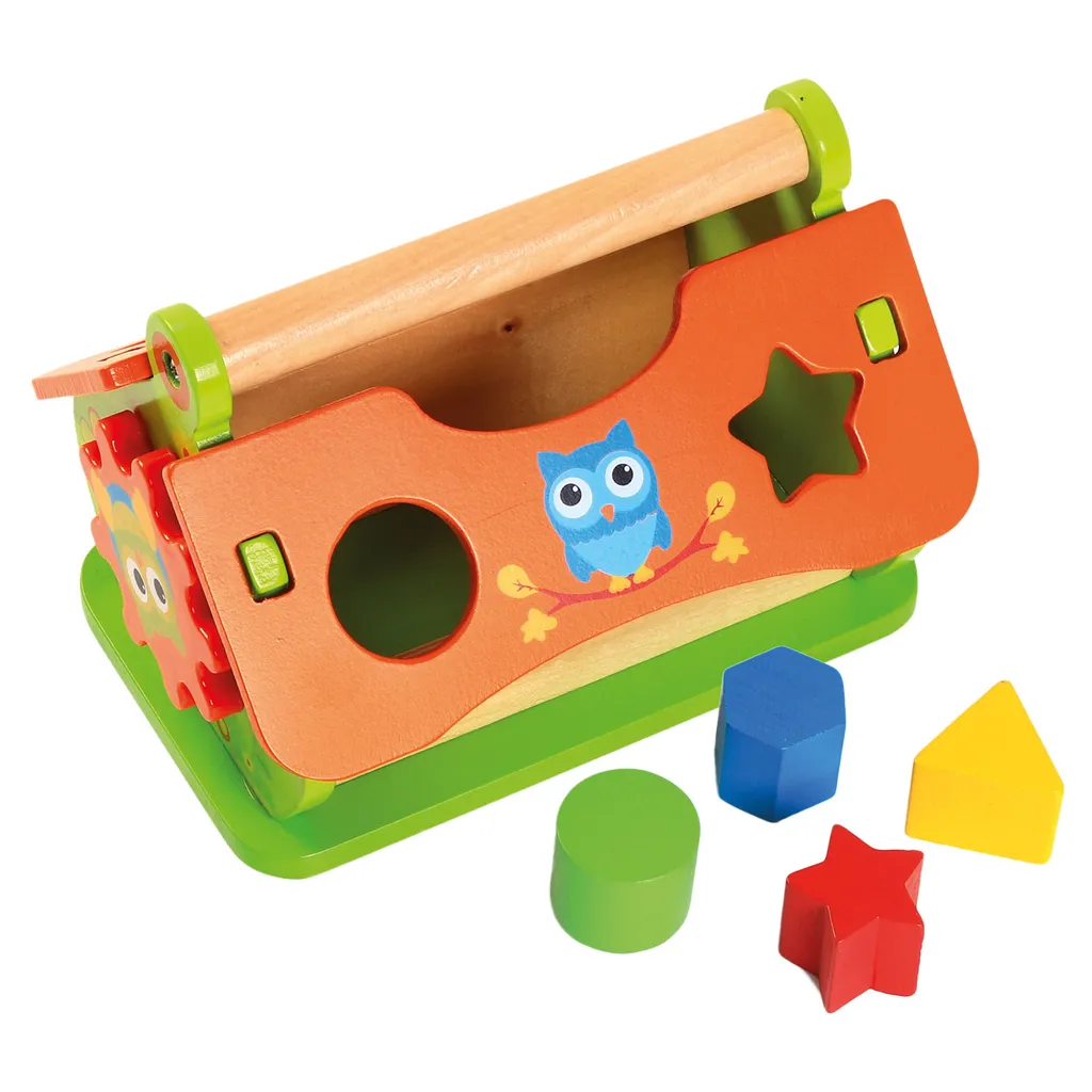 Maison en bois puzzle avec formes pour occuper intelligemment bébé