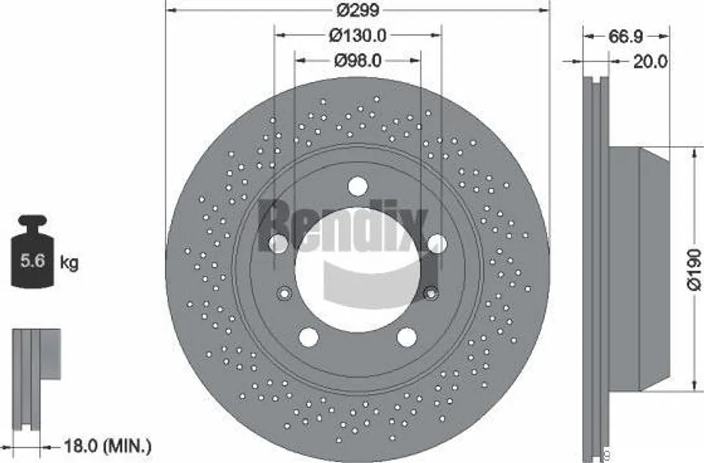 Disque de frein Bendix pour restaurer le freinage de Boxster et Cayman