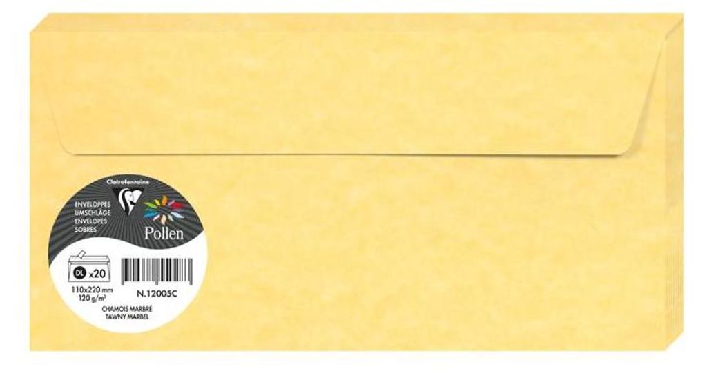 Clairefontaine Umschlag DL marmor 120g chamois