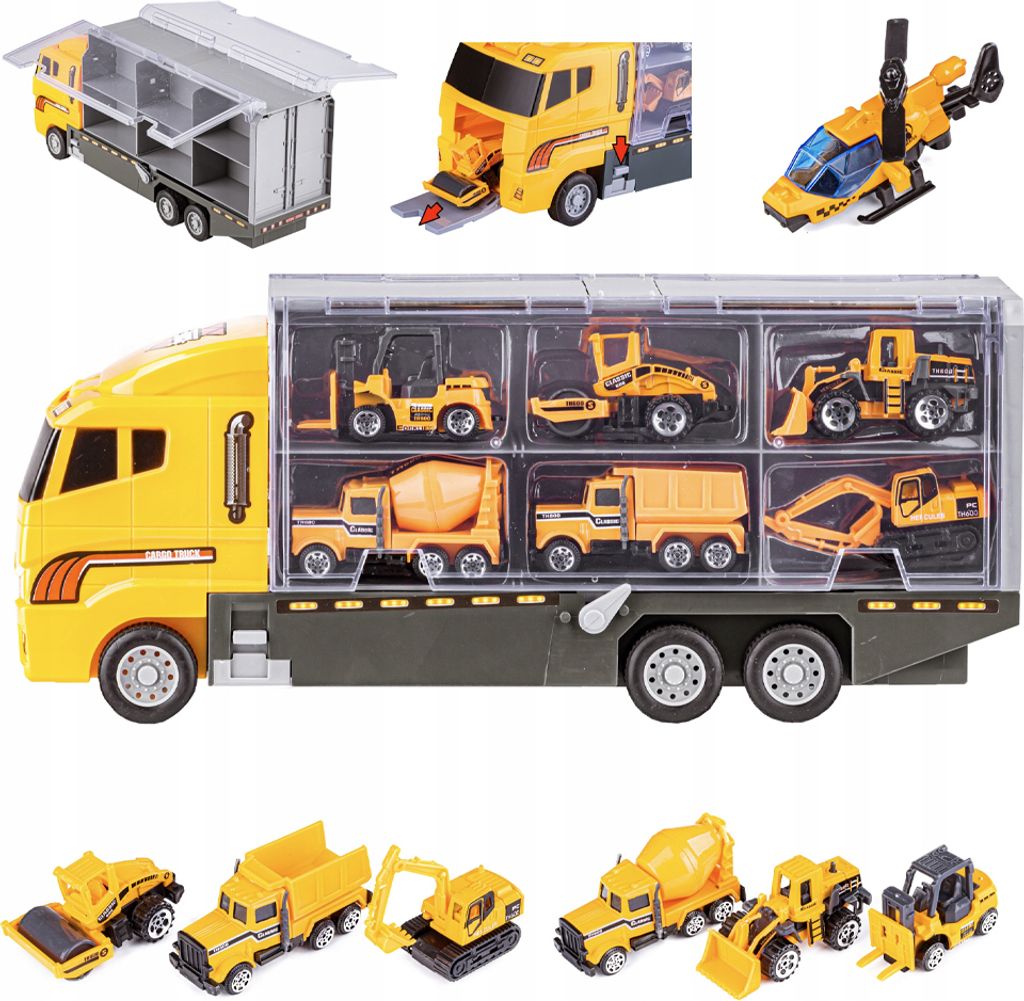 STILVORA LKW Spielzeug Auto Kinder, Spielzeug Transportfahrzeug, Baufahrzeug Spielzeug, Spielzeug Bagger und Bulldozer,Kinder Baustellenfahrzeug Set