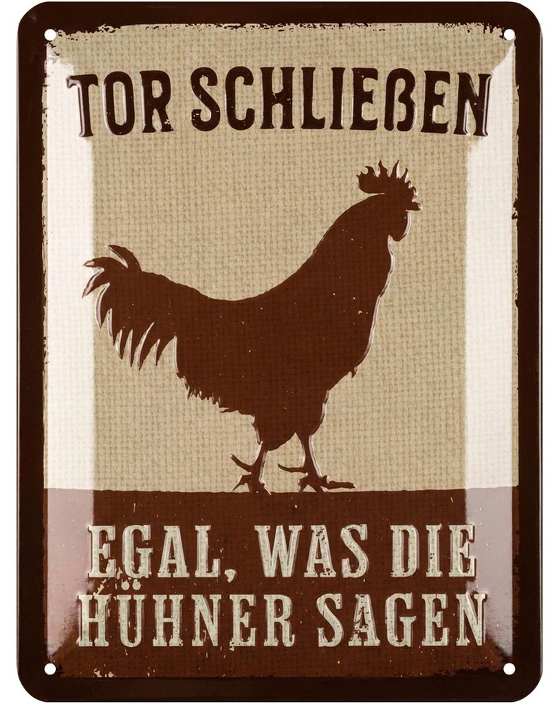 LANOLU Blechschild Hühnerstall Schild, Hühner Schild TOR Produktbild 
