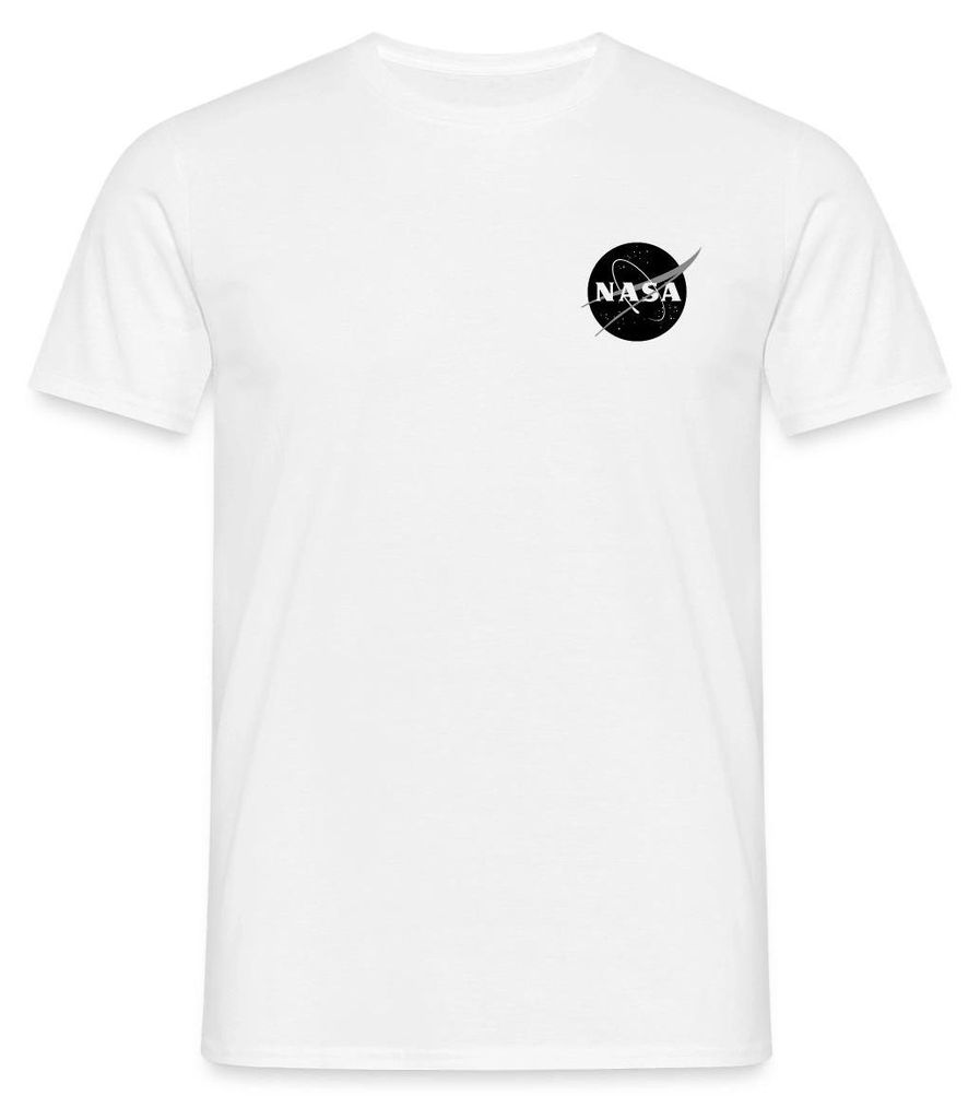 Spreadshirt NASA Klassisches Brustogo In Schwarz-Weiß Männer T-Shirt, XXL, Weiß