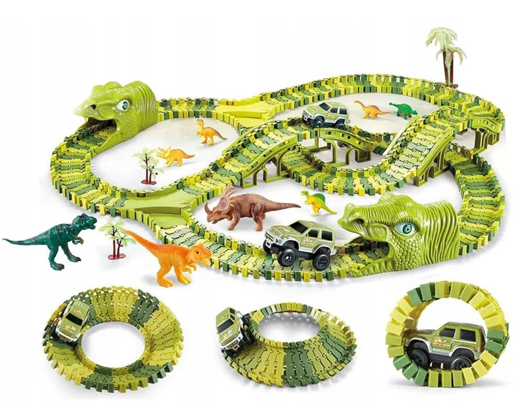 Circuit de voitures dinosaure solide et facile à assembler soi-même - 7
