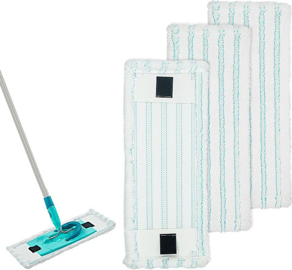 4 Stück Ersatz-Moppbezüge für LEIFHEIT CLEAN TWIST M ERGO MICRO DUO, Mikrofaser-Flachmopp-Ersatzpads, Zubehör für Nass- und Trockenmoppköpfe