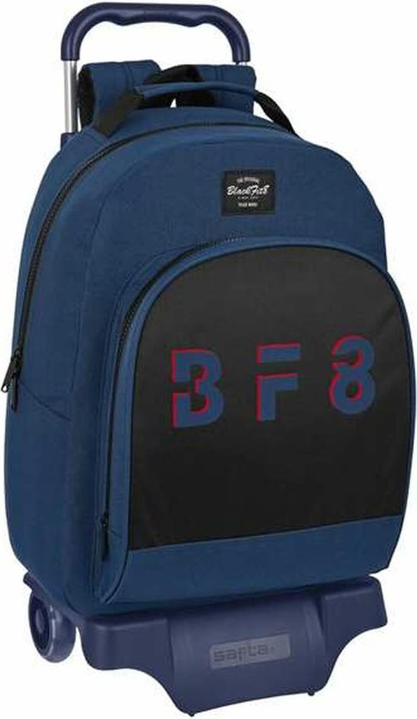 BlackFit8 Urban Wheeled School Backpack Schwarz Schwarz Marineblau 32 x 42 x 15 cm