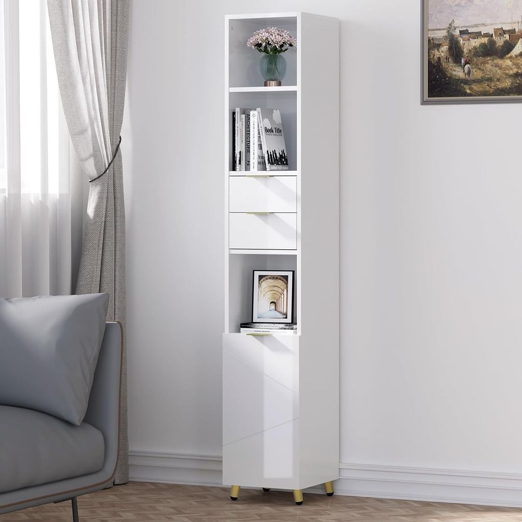 EUGAD Hochschrank Badschrank mit Schubladen, Einlegebode Produktbild 