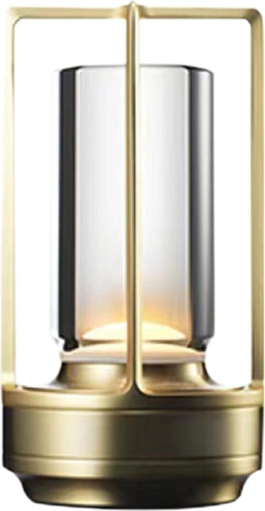 Tragbare Tischleuchte aus Metall für drinnen und draußen, wiederaufladbare LED-Lampe, 3 Farben, stufenlos dimmbar, batteriebetriebene Kompaktleuc...