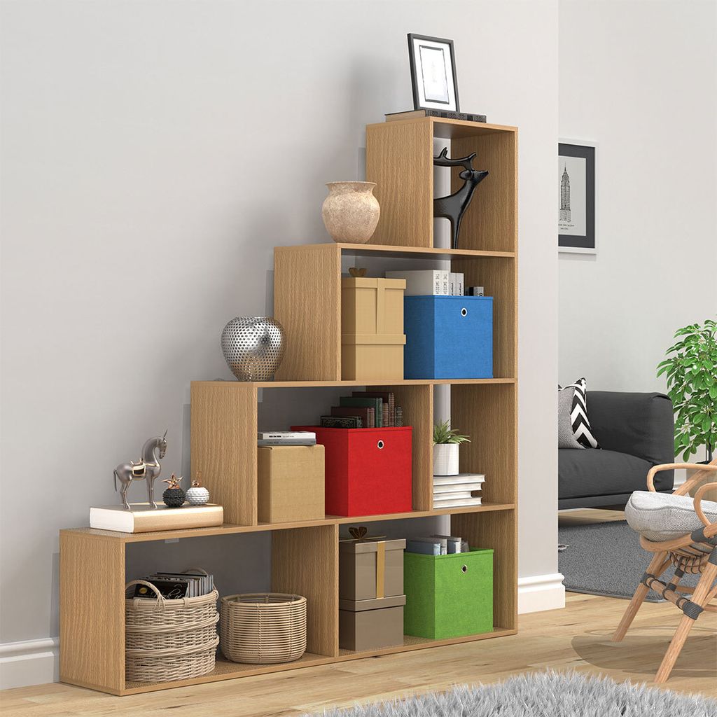 VCM Holz Stand Treppenregal Stufenregal Standregal Produktbild 