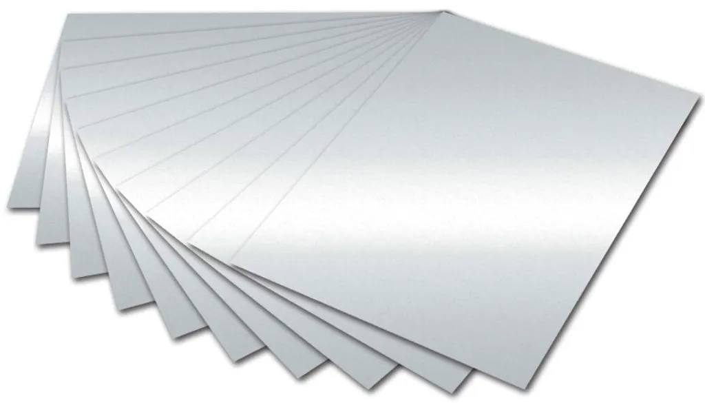 Carton Photo Argent Brillant 50x70 cm Folia : Support Rigide - 10 Feuilles