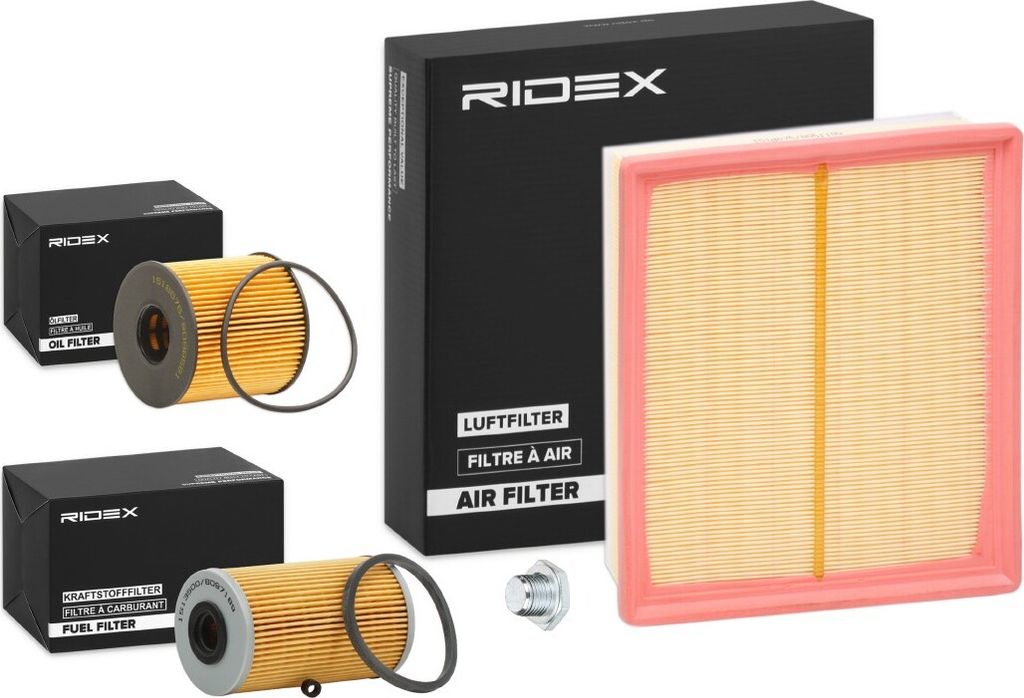 RIDEX Filterset Inspektionspaket Filtersatz für OPEL Movano Kastenwagen (X70) Movano Bus (X70) Movano Pritsche / Fahrgestell (X70) Movano Kipper (...