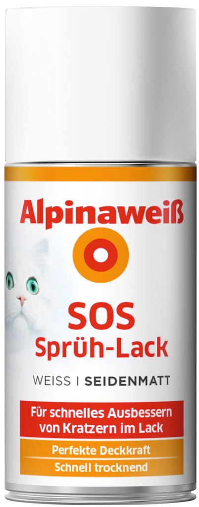 Alpina Sprühlack SOS seidenmatt alpinaweiß 150 ml Produktbild 