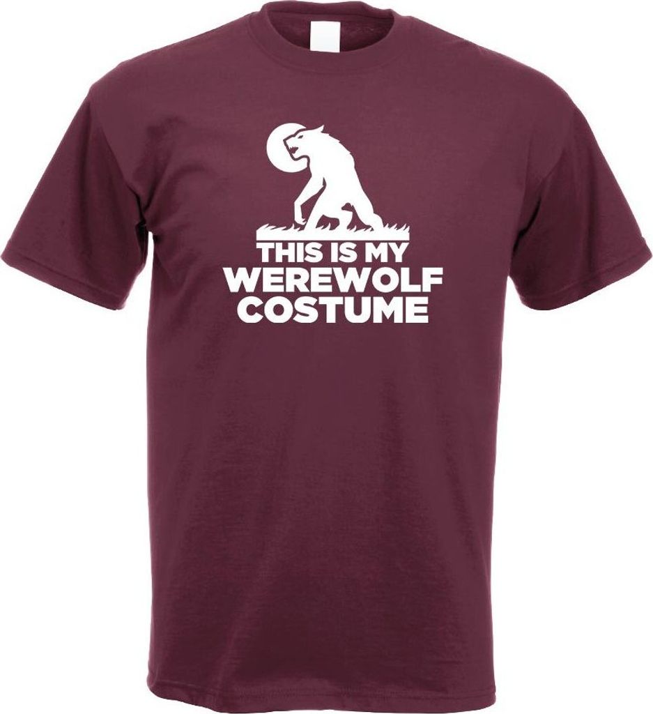 Kiwistar - T-Shirt - Burgund - This is My Werewolf Costume Motiv Bedruckt Funshirt Design Print - mit Motiv Bedruckt - Funshirt Design - Sport - Fr...