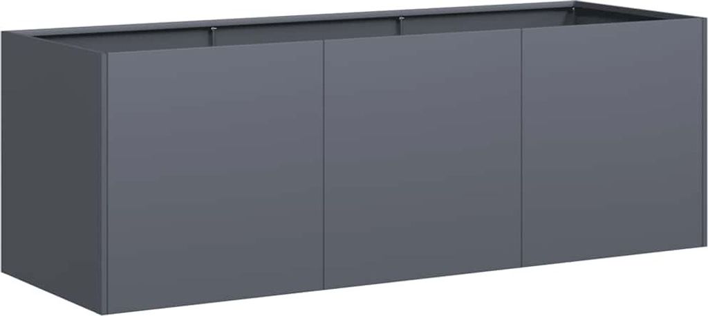 Pflanzgefäß Anthrazit 120 x 40 x 40 cm Kaltgewalzter Stahl