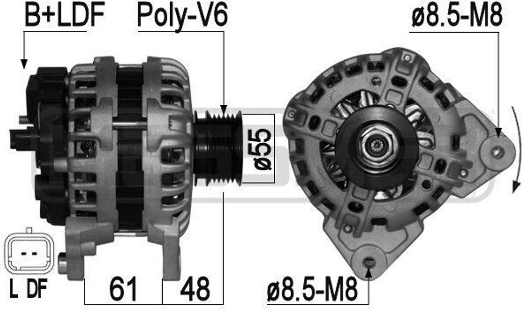 ERA 209056A - OE 23100 7633R Lichtmaschine für Dokker, Lodgy, Logan, Duster
