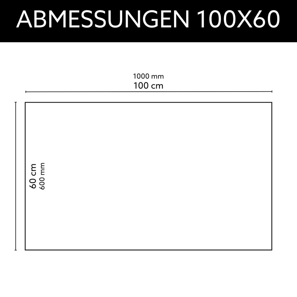 Glasplatte Tisch 100x60 ESG Glas 6mm nach Maß klar - Produktbild 3
