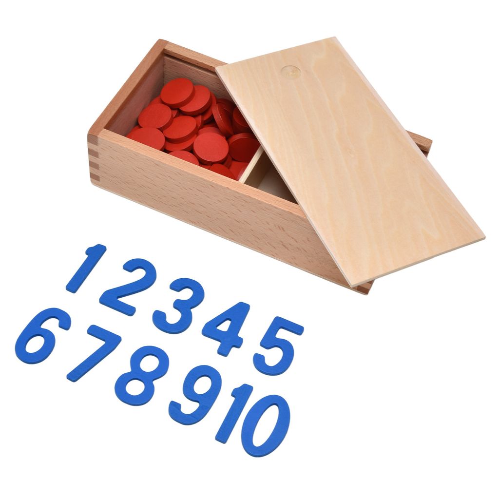 Montessori Mathe Spielzeug,Mathematik Lehrmittel,Montessori Zahlenspielzeug,Kinder Zahlen und Chips,Mathe Lehrmittel,Mathe Lehrspielzeug
